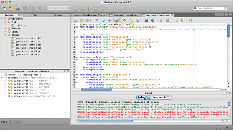 Result of an inference run - XSD schema.